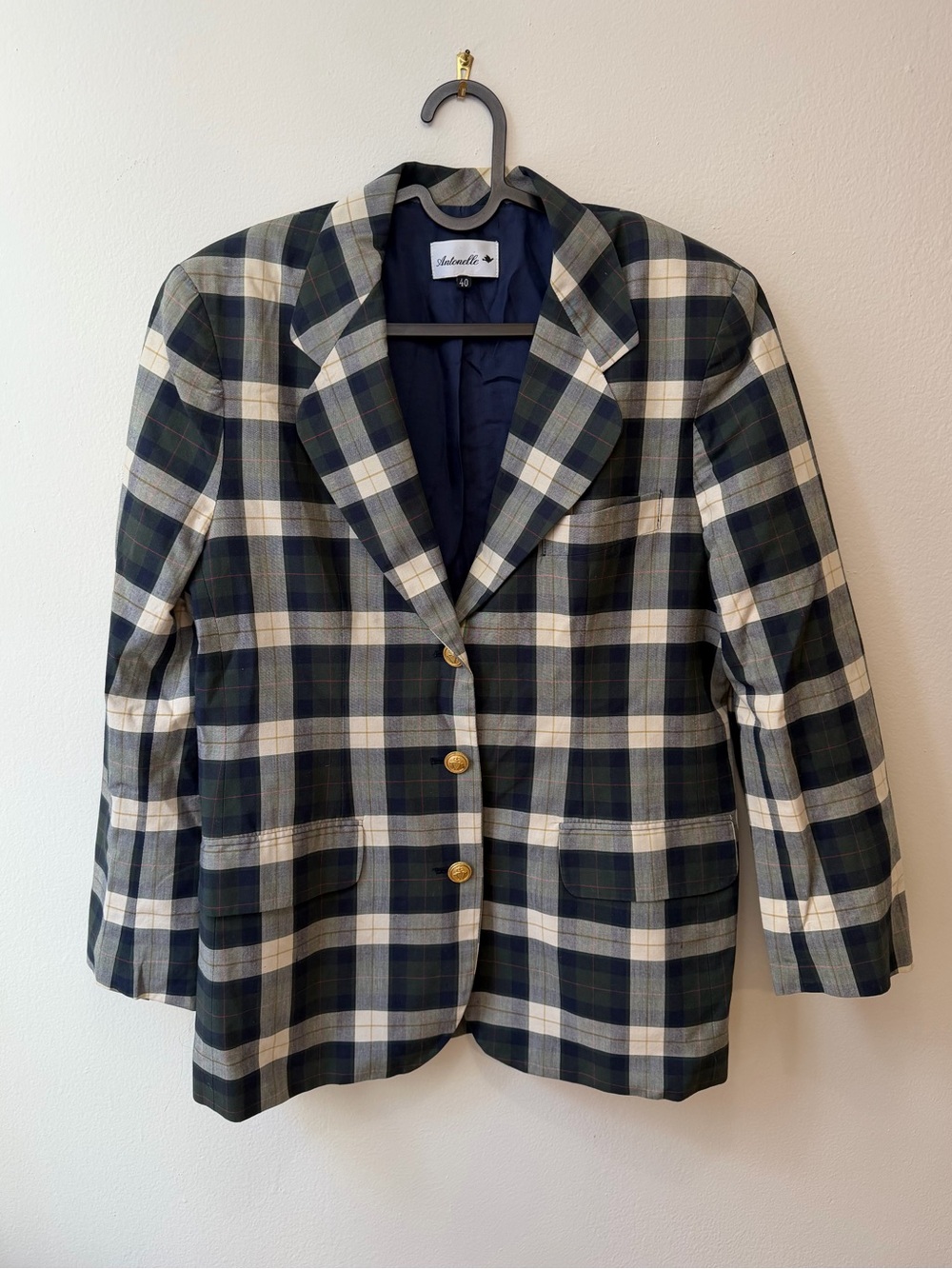 Antonelle Green Plaid Blazer